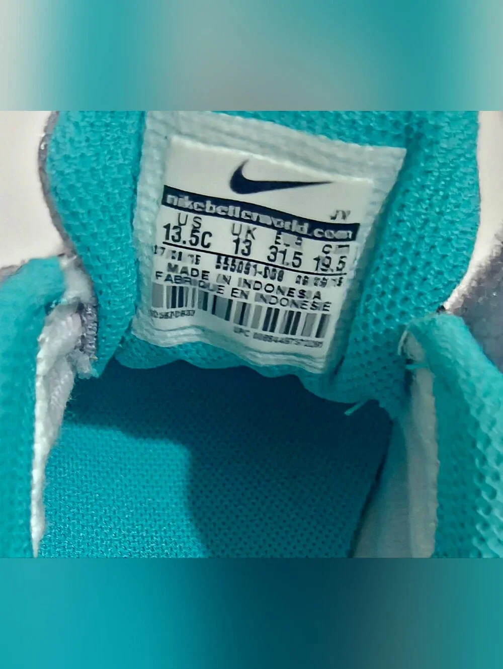 Nike Revolution 2 Kids Sneakers Gray Pink Teal Hook & Loop Strap US 13.5C